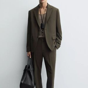 Zara Olive Green Suit Blazer Only